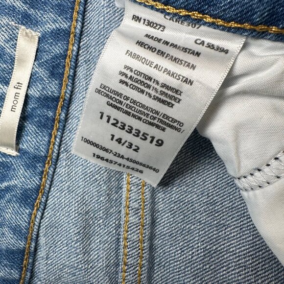 Wrangler Mom Fit Blue Jeans 14/32 - Picture 10 of 12